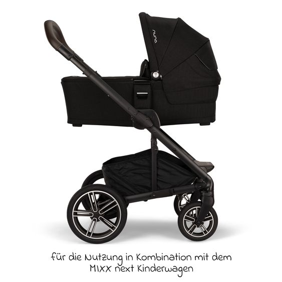 Nuna Babywanne MIXX next ab Geburt bis 9 Monate mit Sichtschutz, Belüftungsfenster inkl. Matratze & Regenschutz - Caviar