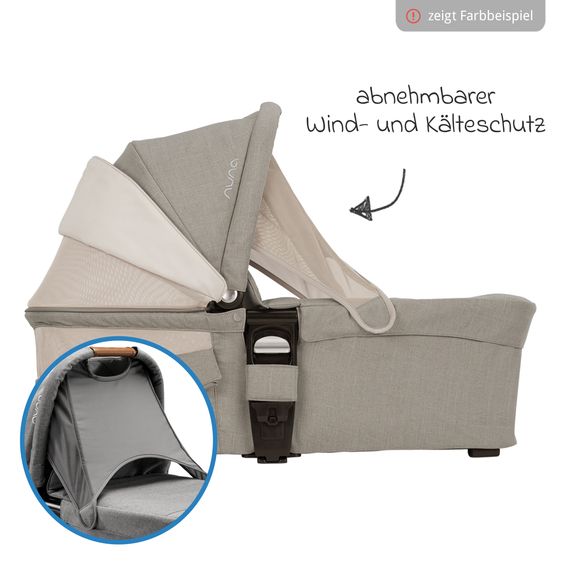 Nuna MIXX next carrycot with mesh window for Mixx next baby carriage incl. mattress & rain cover - Hazelwood