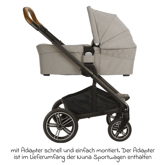 Nuna MIXX next carrycot with mesh window for Mixx next baby carriage incl. mattress & rain cover - Hazelwood