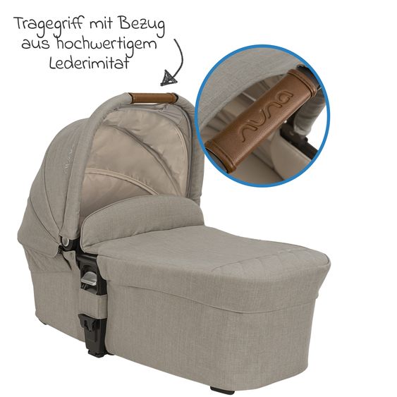 Nuna MIXX next carrycot with mesh window for Mixx next baby carriage incl. mattress & rain cover - Hazelwood