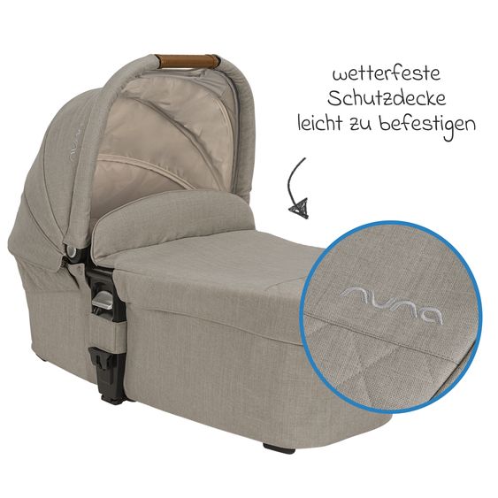 Nuna MIXX next carrycot with mesh window for Mixx next baby carriage incl. mattress & rain cover - Hazelwood