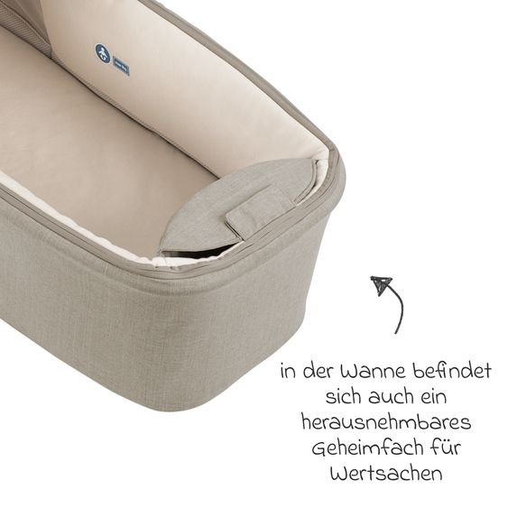 Nuna MIXX next carrycot with mesh window for Mixx next baby carriage incl. mattress & rain cover - Hazelwood