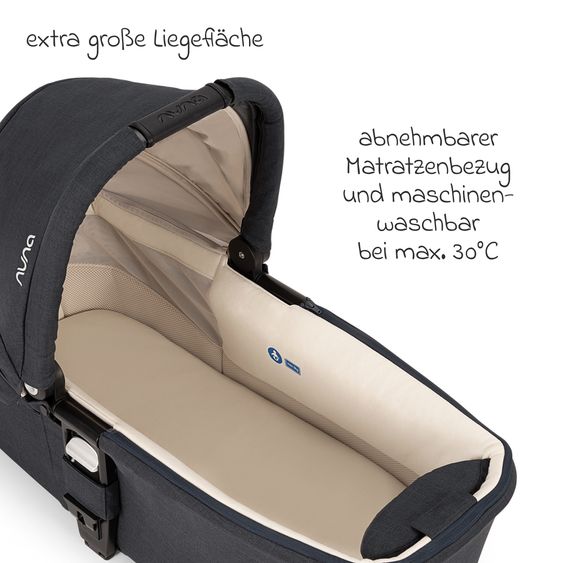 Nuna Babywanne MIXX next mit Mesh-Fenster für Kinderwagen MIXX next inkl. Matratze & Regenschutz - Ocean