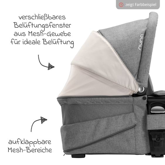 Nuna Babywanne MIXX next mit Mesh-Fenster für Kinderwagen Mixx next inkl. Matratze & Regenschutz - Riveted