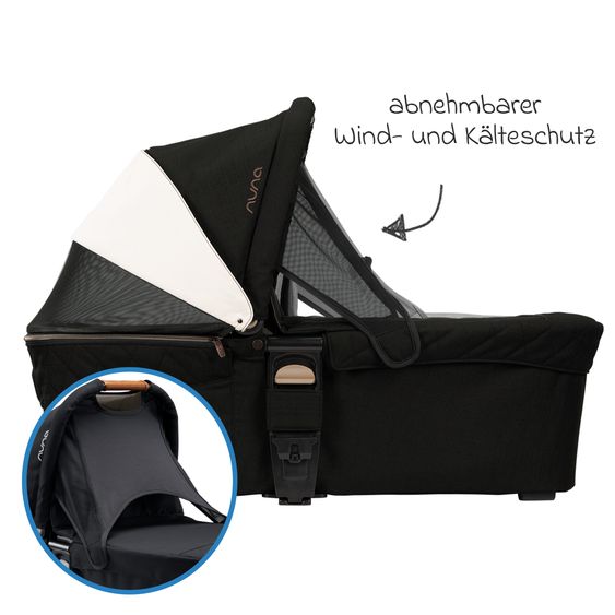 Nuna Babywanne MIXX next mit Mesh-Fenster für Kinderwagen Mixx next inkl. Matratze & Regenschutz - Riveted