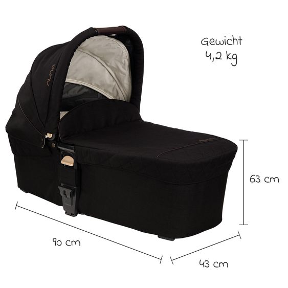 Nuna Babywanne MIXX next mit Mesh-Fenster für Kinderwagen Mixx next inkl. Matratze & Regenschutz - Riveted