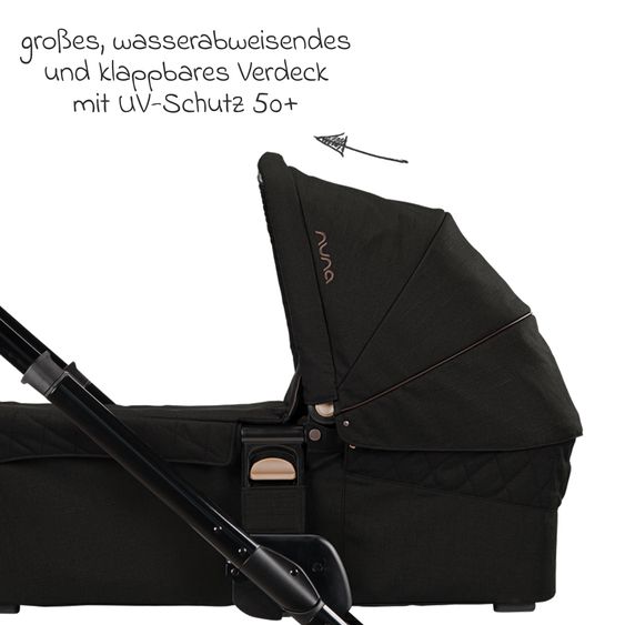 Nuna Babywanne MIXX next mit Mesh-Fenster für Kinderwagen Mixx next inkl. Matratze & Regenschutz - Riveted