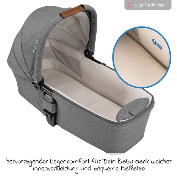 Nuna Babywanne MIXX next mit Mesh-Fenster für Kinderwagen Mixx next inkl. Matratze & Regenschutz - Riveted