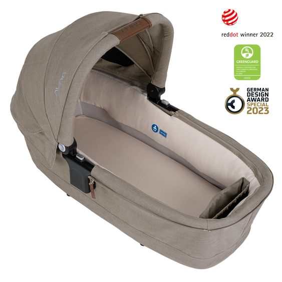 Nuna Babywanne TRIV next mit Mesh-Fenster für Kinderwagen Triv next inkl. Matratze & Regenschutz - Hazelwood