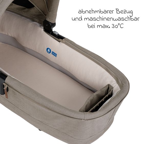 Nuna Babywanne TRIV next mit Mesh-Fenster für Kinderwagen Triv next inkl. Matratze & Regenschutz - Hazelwood