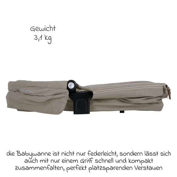 Nuna Babywanne TRIV next mit Mesh-Fenster für Kinderwagen Triv next inkl. Matratze & Regenschutz - Hazelwood