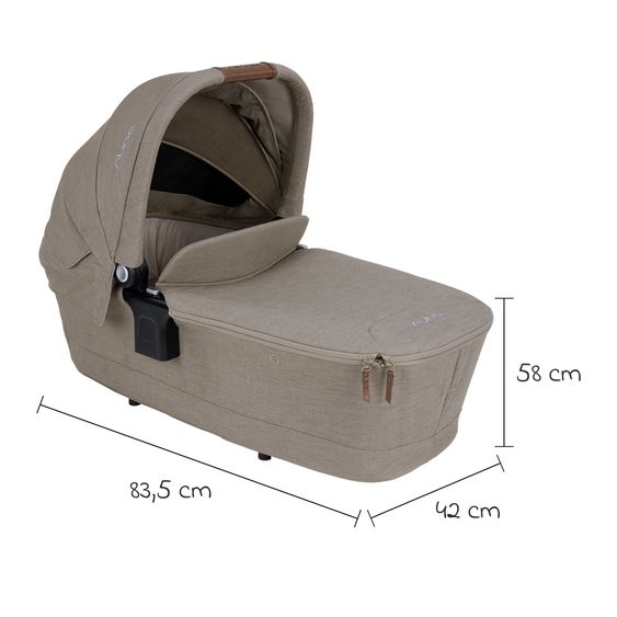 Nuna Babywanne TRIV next mit Mesh-Fenster für Kinderwagen Triv next inkl. Matratze & Regenschutz - Hazelwood