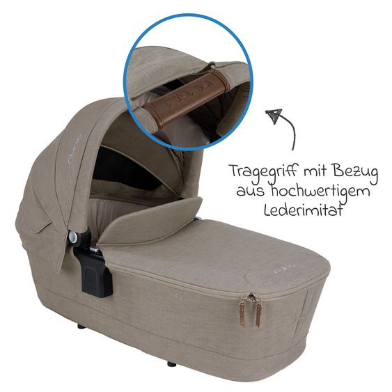 Nuna Babywanne TRIV next mit Mesh-Fenster für Kinderwagen Triv next inkl. Matratze & Regenschutz - Hazelwood