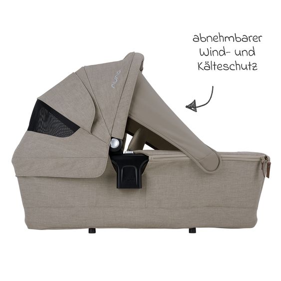 Nuna Babywanne TRIV next mit Mesh-Fenster für Kinderwagen Triv next inkl. Matratze & Regenschutz - Hazelwood