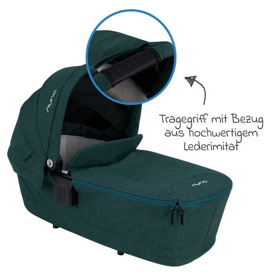 Nuna Navicella TRIV next con finestra a rete per passeggino Triv next con materassino e parapioggia - Lagoon