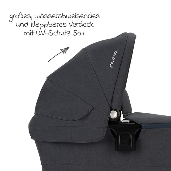 Nuna TRIV next carrycot with mesh window for Triv next baby carriage incl. mattress & raincover - Ocean