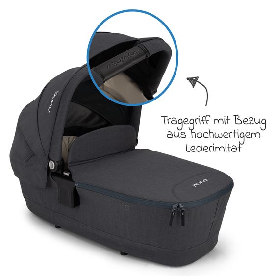 Nuna TRIV next carrycot with mesh window for Triv next baby carriage incl. mattress & raincover - Ocean