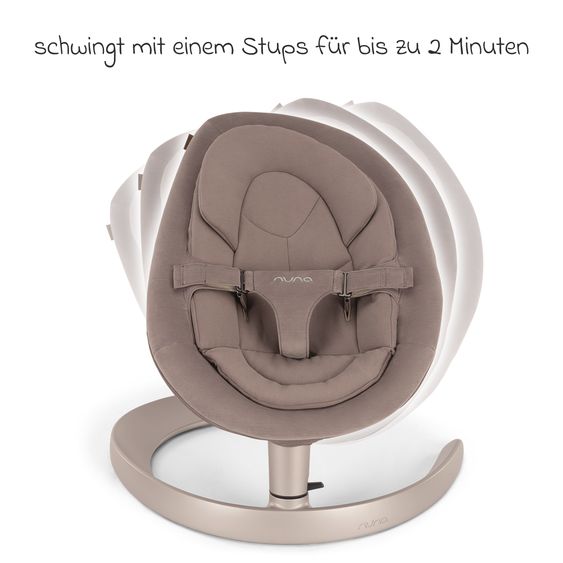 Nuna Babywippe LEAF grow ab Geburt - 60 kg inkl. Spielbügel mit 3 Spielfiguren - Cedar