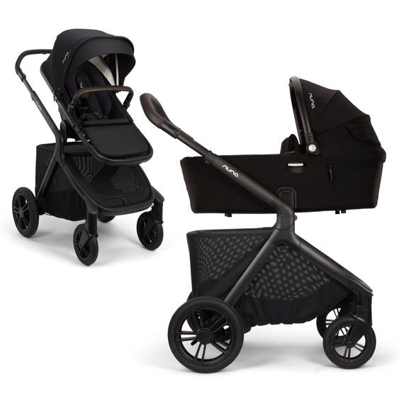 Nuna Buggy & Sportwagen DEMI i-con bis 22 kg mit Staukorb, Allwettersitz, höhenverstellbarem Schieber, Sichtschutz inkl. Adapter & Regenschutz - Caviar