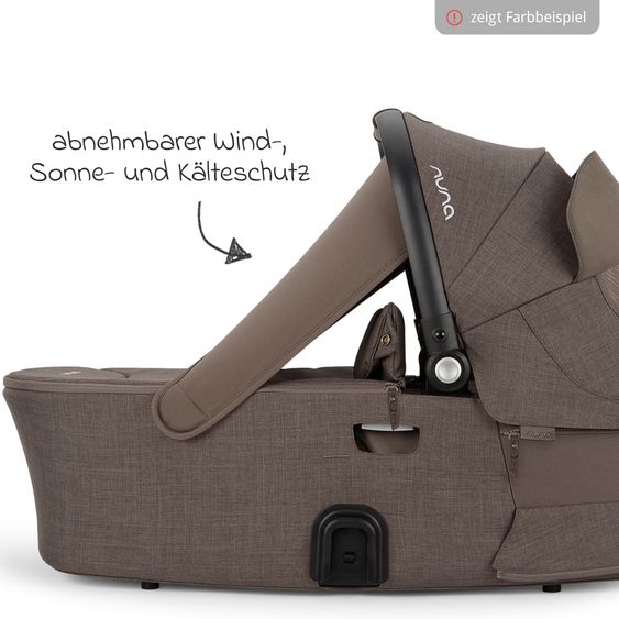Nuna Buggy & Sportwagen DEMI i-con bis 22 kg mit Staukorb, Allwettersitz, höhenverstellbarem Schieber, Sichtschutz inkl. Adapter & Regenschutz - Caviar