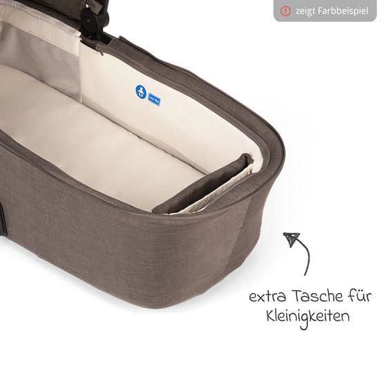 Nuna Buggy & Sportwagen DEMI i-con bis 22 kg mit Staukorb, Allwettersitz, höhenverstellbarem Schieber, Sichtschutz inkl. Adapter & Regenschutz - Caviar
