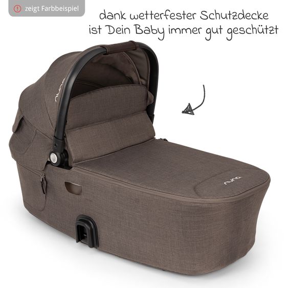 Nuna Buggy & Sportwagen DEMI i-con bis 22 kg mit Staukorb, Allwettersitz, höhenverstellbarem Schieber, Sichtschutz inkl. Adapter & Regenschutz - Caviar