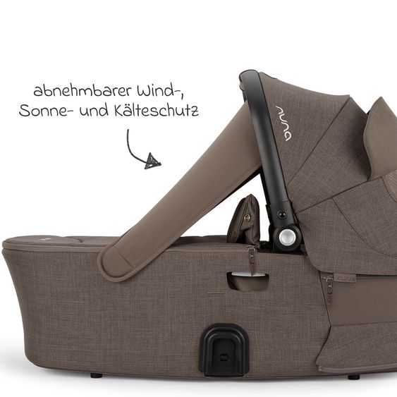 Nuna Buggy & Sportwagen DEMI i-con bis 22 kg mit Staukorb, Allwettersitz, höhenverstellbarem Schieber, Sichtschutz inkl. Adapter & Regenschutz - Chestnut