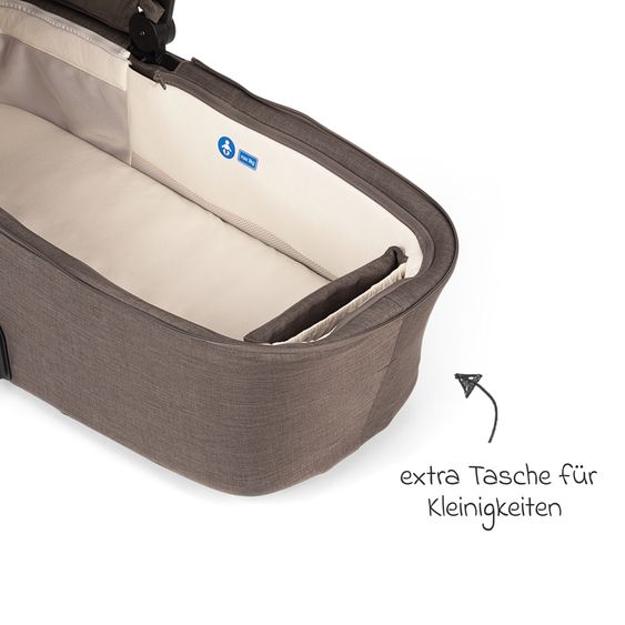 Nuna Buggy & Sportwagen DEMI i-con bis 22 kg mit Staukorb, Allwettersitz, höhenverstellbarem Schieber, Sichtschutz inkl. Adapter & Regenschutz - Chestnut