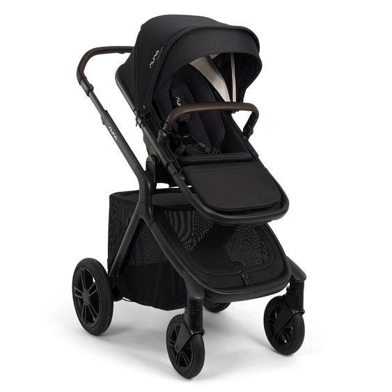 Nuna Poussette DEMI icon jusqu'à 22 kg avec panier de rangement, siège toutes saisons, guidon réglable en hauteur, pare-soleil, adaptateurs et protection pluie inclus - Caviar