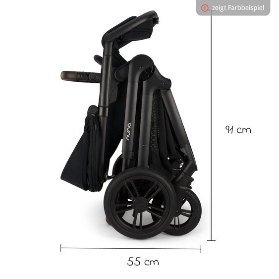Nuna Poussette DEMI icon jusqu'à 22 kg avec panier de rangement, siège toutes saisons, guidon réglable en hauteur, pare-soleil, adaptateurs et protection pluie inclus - Châtaigne