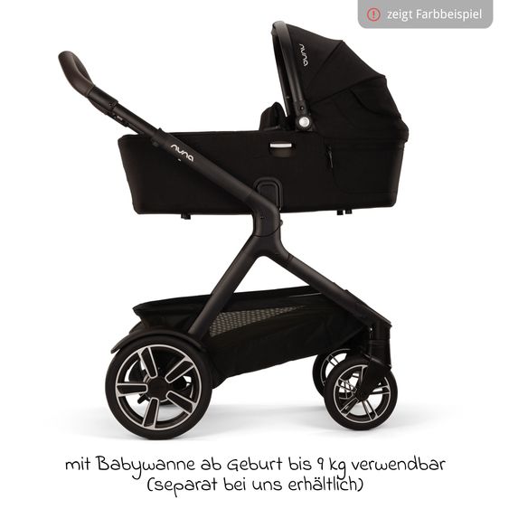 Nuna Buggy e Passeggino sportivo DEMI next bis 22 kg con Rider Board, chiusura magnetica della cintura, sedile Allwetter reversibile, maniglione regolabile in altezza, protezione visiva integrata incl. adattatore e copertura antipioggia - Caviar