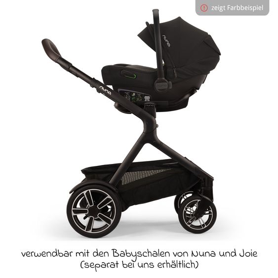 Nuna Buggy e Passeggino sportivo DEMI next bis 22 kg con Rider Board, chiusura magnetica della cintura, sedile Allwetter reversibile, maniglione regolabile in altezza, protezione visiva integrata incl. adattatore e copertura antipioggia - Caviar