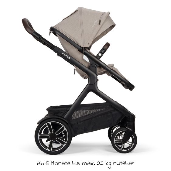 Nuna Buggy e Passeggino sportivo DEMI next bis 22 kg con Rider Board, chiusura magnetica della cintura, sedile Allwetter reversibile, maniglione regolabile in altezza, protezione visiva integrata incl. adattatore e copertura antipioggia - Chateau