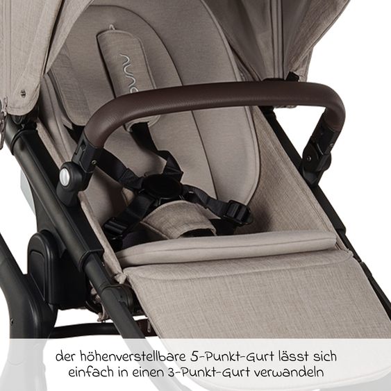 Nuna Buggy e Passeggino sportivo DEMI next bis 22 kg con Rider Board, chiusura magnetica della cintura, sedile Allwetter reversibile, maniglione regolabile in altezza, protezione visiva integrata incl. adattatore e copertura antipioggia - Chateau