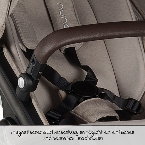Nuna Buggy e Passeggino sportivo DEMI next bis 22 kg con Rider Board, chiusura magnetica della cintura, sedile Allwetter reversibile, maniglione regolabile in altezza, protezione visiva integrata incl. adattatore e copertura antipioggia - Chateau