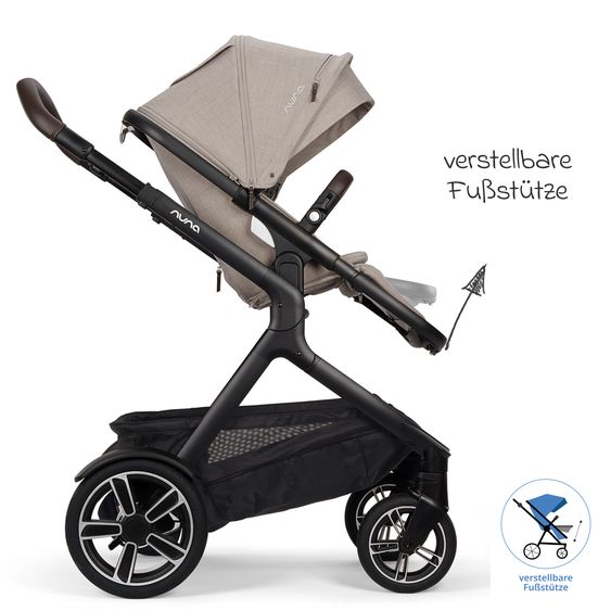 Nuna Buggy e Passeggino sportivo DEMI next bis 22 kg con Rider Board, chiusura magnetica della cintura, sedile Allwetter reversibile, maniglione regolabile in altezza, protezione visiva integrata incl. adattatore e copertura antipioggia - Chateau