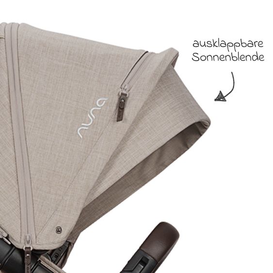 Nuna Buggy e Passeggino sportivo DEMI next bis 22 kg con Rider Board, chiusura magnetica della cintura, sedile Allwetter reversibile, maniglione regolabile in altezza, protezione visiva integrata incl. adattatore e copertura antipioggia - Chateau