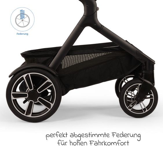 Nuna Buggy e Passeggino sportivo DEMI next bis 22 kg con Rider Board, chiusura magnetica della cintura, sedile Allwetter reversibile, maniglione regolabile in altezza, protezione visiva integrata incl. adattatore e copertura antipioggia - Chateau