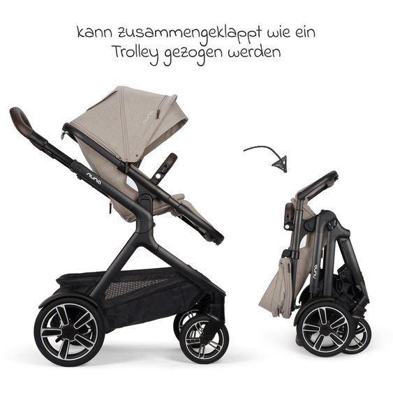 Nuna Buggy e Passeggino sportivo DEMI next bis 22 kg con Rider Board, chiusura magnetica della cintura, sedile Allwetter reversibile, maniglione regolabile in altezza, protezione visiva integrata incl. adattatore e copertura antipioggia - Chateau