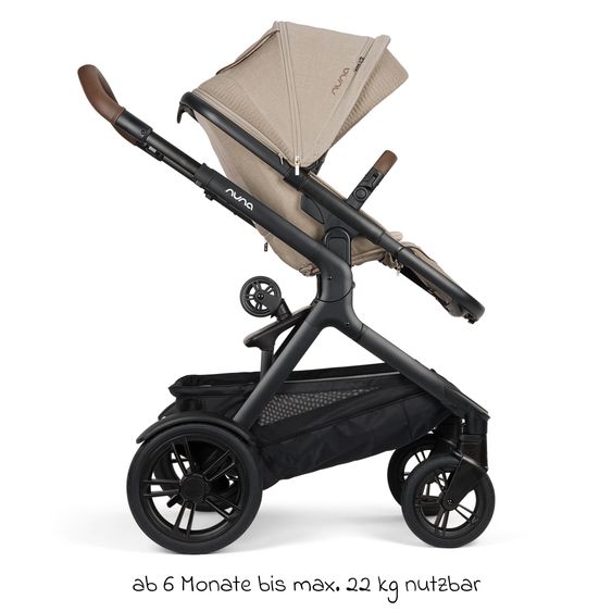 Nuna Buggy e Passeggino sportivo DEMI next bis 22 kg con Rider Board, chiusura magnetica della cintura, sedile Allwetter reversibile, maniglione regolabile in altezza, protezione visiva integrata incl. adattatore e copertura antipioggia - Cosmopolitan