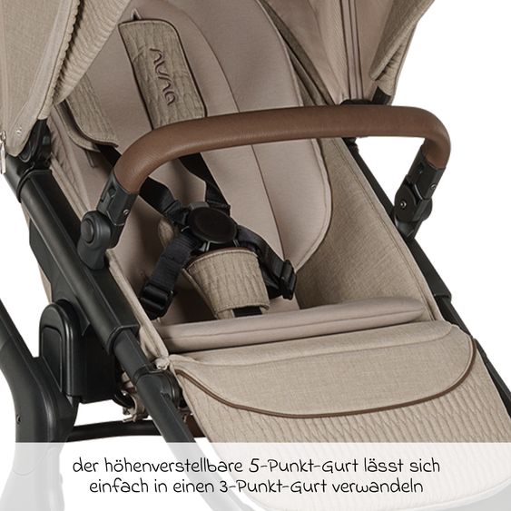 Nuna Buggy e Passeggino sportivo DEMI next bis 22 kg con Rider Board, chiusura magnetica della cintura, sedile Allwetter reversibile, maniglione regolabile in altezza, protezione visiva integrata incl. adattatore e copertura antipioggia - Cosmopolitan