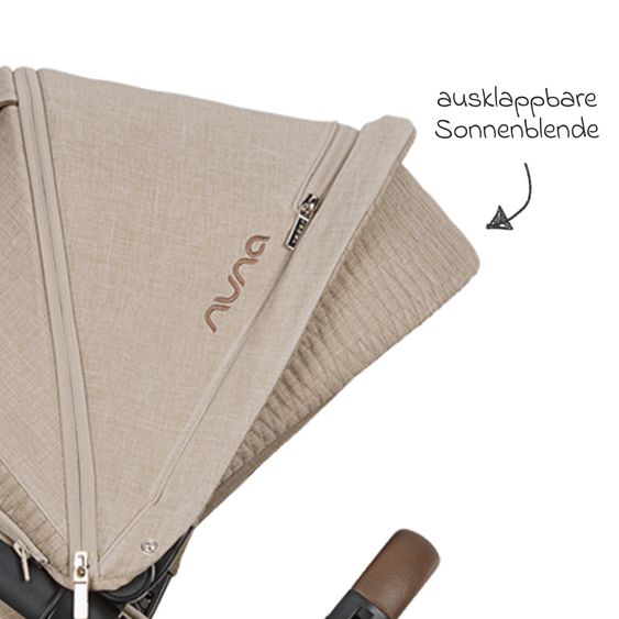 Nuna Buggy e Passeggino sportivo DEMI next bis 22 kg con Rider Board, chiusura magnetica della cintura, sedile Allwetter reversibile, maniglione regolabile in altezza, protezione visiva integrata incl. adattatore e copertura antipioggia - Cosmopolitan