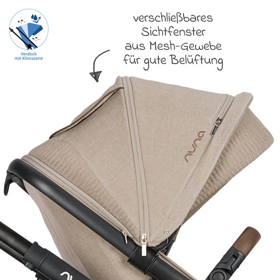 Nuna Buggy e Passeggino sportivo DEMI next bis 22 kg con Rider Board, chiusura magnetica della cintura, sedile Allwetter reversibile, maniglione regolabile in altezza, protezione visiva integrata incl. adattatore e copertura antipioggia - Cosmopolitan