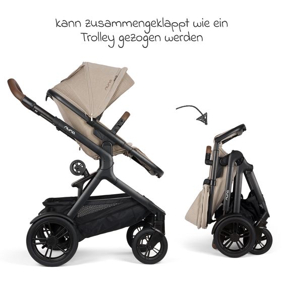Nuna Buggy e Passeggino sportivo DEMI next bis 22 kg con Rider Board, chiusura magnetica della cintura, sedile Allwetter reversibile, maniglione regolabile in altezza, protezione visiva integrata incl. adattatore e copertura antipioggia - Cosmopolitan