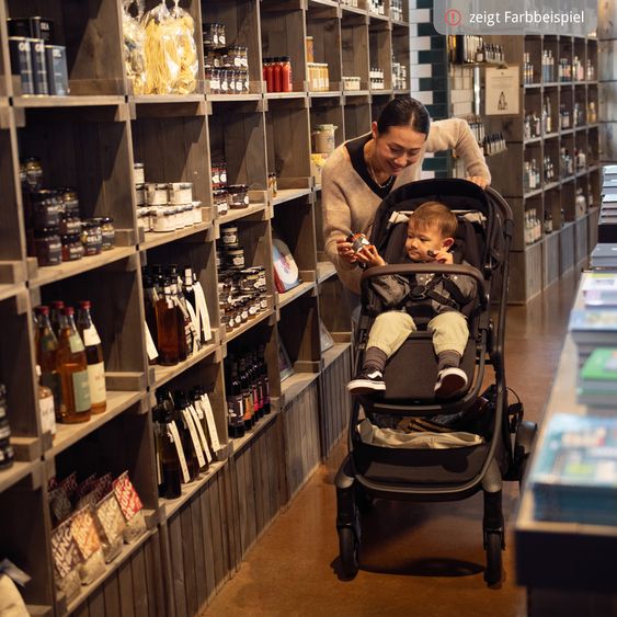 Nuna Buggy e Passeggino sportivo DEMI next bis 22 kg con Rider Board, chiusura magnetica della cintura, sedile Allwetter reversibile, maniglione regolabile in altezza, protezione visiva integrata incl. adattatore e copertura antipioggia - Pistacchio