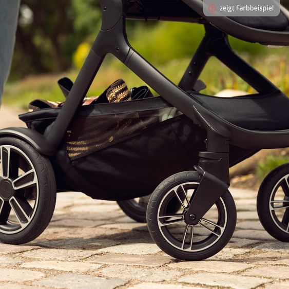 Nuna Buggy e Passeggino sportivo DEMI next bis 22 kg con Rider Board, chiusura magnetica della cintura, sedile Allwetter reversibile, maniglione regolabile in altezza, protezione visiva integrata incl. adattatore e copertura antipioggia - Pistacchio