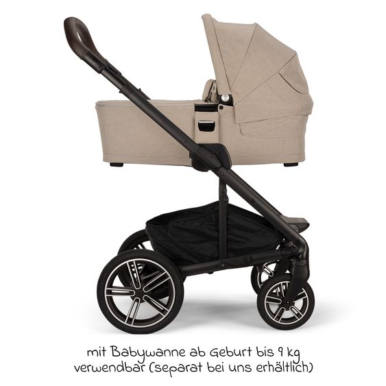 Nuna Buggy & Sportwagen MIXX next bis 22 kg mit magnetischem Gurtverschluss, umsetzbarem Allwettersitz, höhenverstellbarem Schieber, integrierter Sichtschutz inkl. Adapter, Kniedecke & Regenschutz - Biscotti