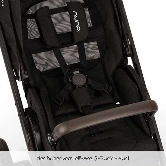 Nuna Buggy & Sportwagen MIXX next bis 22 kg mit magnetischem Gurtverschluss, umsetzbarem Allwettersitz, höhenverstellbarem Schieber, integrierter Sichtschutz inkl. Adapter, Kniedecke & Regenschutz - Caviar