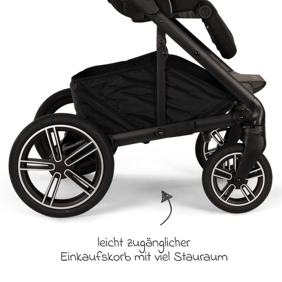 Nuna Buggy & Sportwagen MIXX next bis 22 kg mit magnetischem Gurtverschluss, umsetzbarem Allwettersitz, höhenverstellbarem Schieber, integrierter Sichtschutz inkl. Adapter, Kniedecke & Regenschutz - Caviar