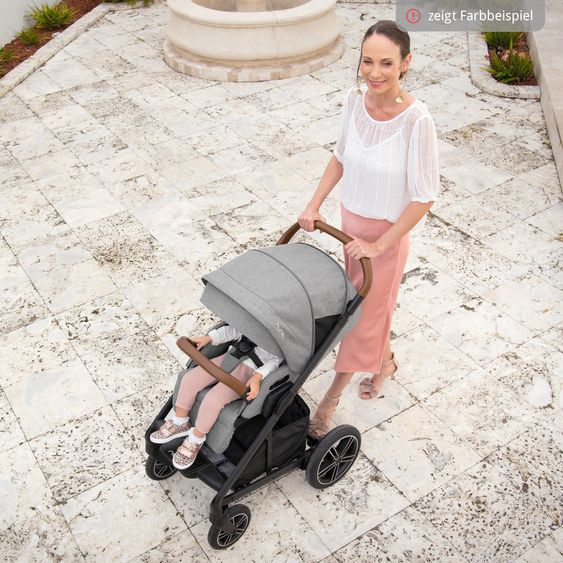 Nuna Buggy & Sportwagen MIXX next bis 22 kg mit magnetischem Gurtverschluss, umsetzbarem Allwettersitz, höhenverstellbarem Schieber, integrierter Sichtschutz inkl. Adapter, Kniedecke & Regenschutz - Caviar